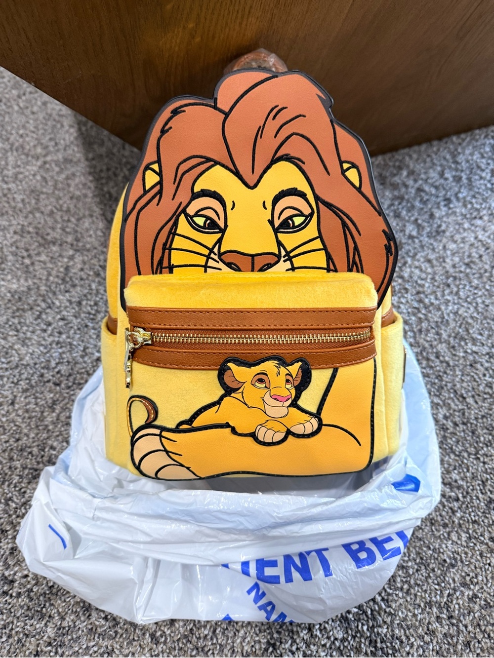 Loungefly Yellow and Brown The Lion King Simba Plush Mini Backpack